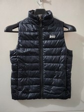 REI Coop Jacket Boys M BLK Vest Down Puffer Zip Quilted Softshell Outdoor Solid