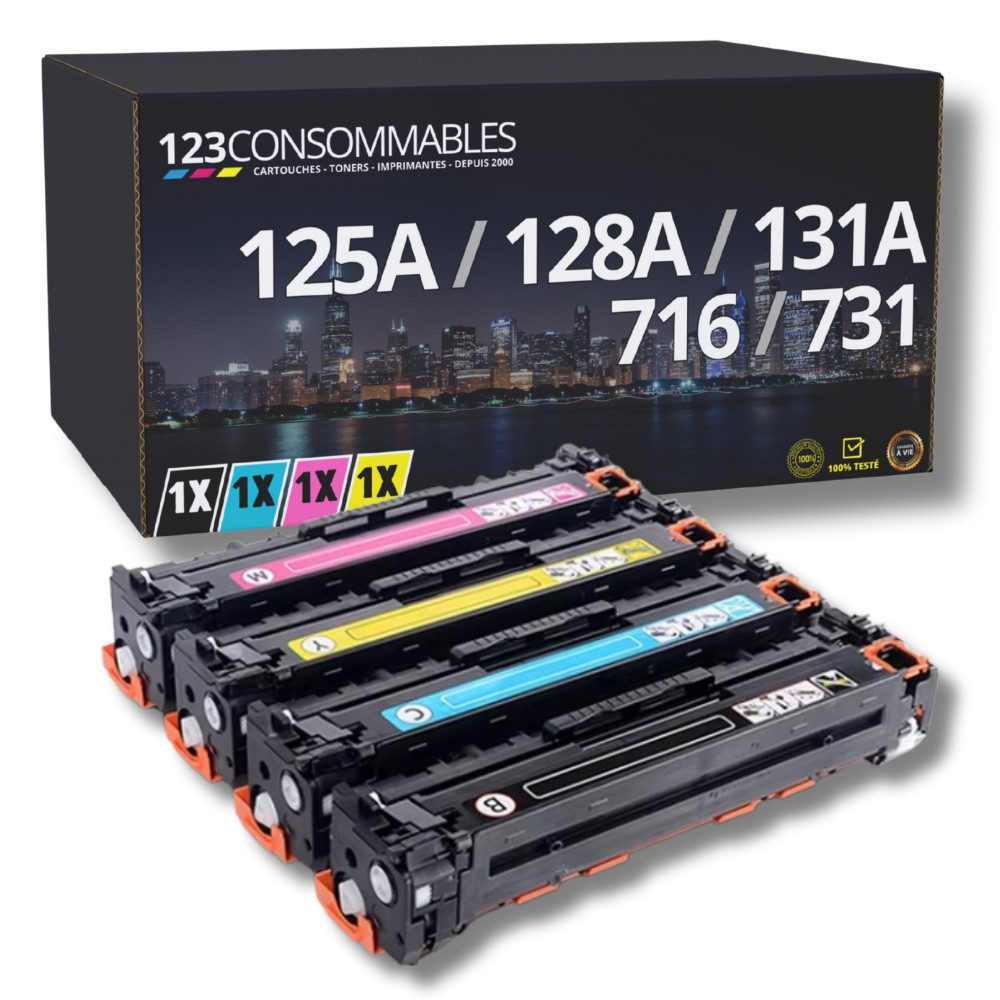 Toner HP 125A 128A 131A et Canon 716 731 grande capacité pour des impressions laser nettes