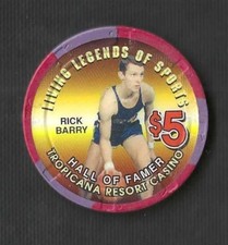 Rick Berry Tropicana Hotel & Casino Actual $5 Chip Basketball Living Legends