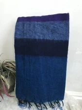 Hand Loomed Himalayan Yak Wool Shawl Purple Hand Made Scarf Throws