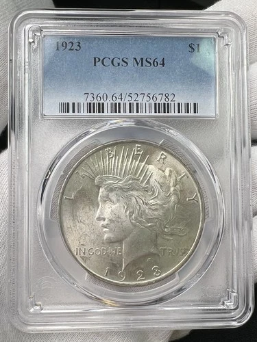1923-P $1 Peace Dollar 90% Silver PCGS MS64 Philadelphia Coin