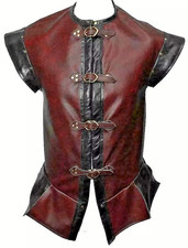 Men's Leather Cuirass Armor Steampunk Pirate Warrior Vest Cosplay Fantasy Outfit