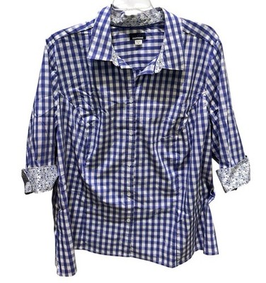 Basic Edition Women's Blouse Size 3X In The Color Blue