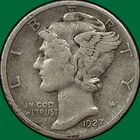 1927-D Mercury Dime Silver Very Fine VF Coin #33263