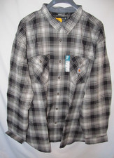 NWT Men's CARHARTT Rugged Flex Lightweight L/S Black Gray Plaid Shirt 4XL