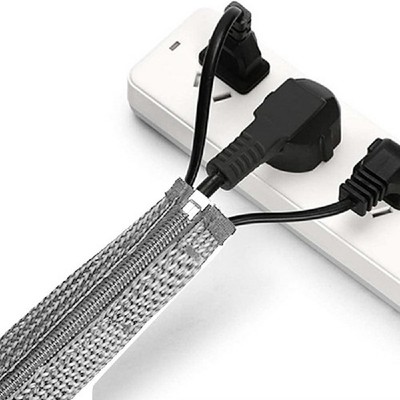 120cm Kabel Ordnung Reißverschluss Hülle Kabel Management Abdeckung Schutz Grau Schwarz - Go ds