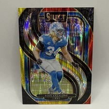 2024 Panini Select Red & Yellow Prizm Shock #104 Alex Anzalone NFL Lions Card