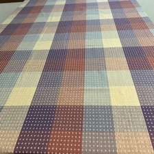Noble Excellence Plaid Tablecloth Woven Checks with Textured Stitching 64" X102"