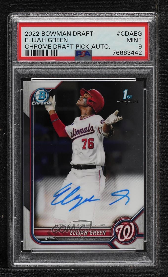2022 Bowman Draft Chrome Pick Elijah Green #CDA-EG PSA 9 MINT Auto vv7