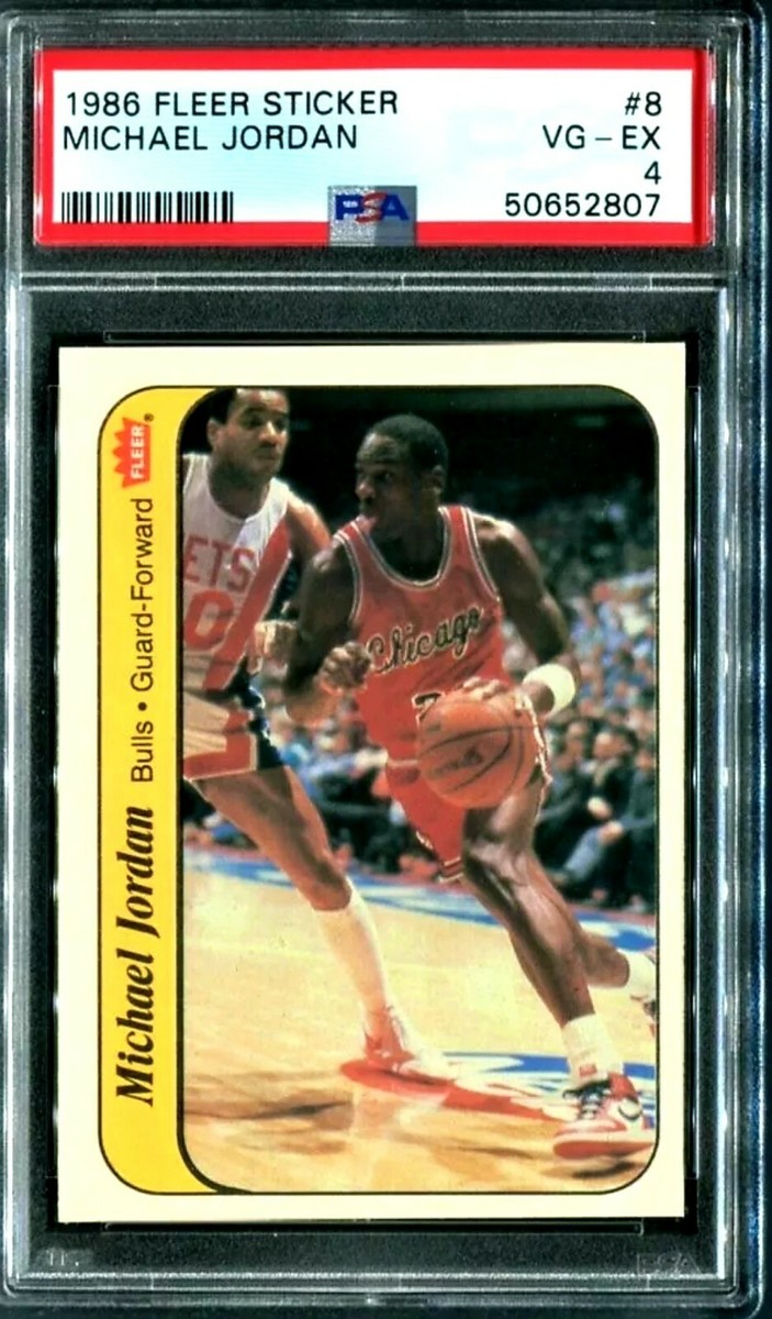 激レア 1986 FLEER MICHAEL JORDAN RC #8 貴重 1986 Fleer Sticker Michael Jordan RC #8 PSA 4 VG-EX Chicago Bulls