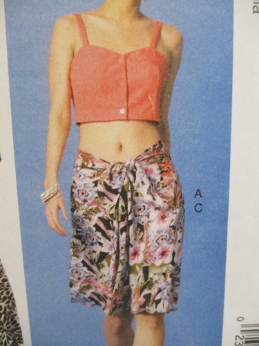McCall's Pattern 6968 Misses Tops Skirts Shorts Pants Size 6-8-10-12-14 Cut 2014 - Picture 4 of 12