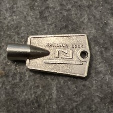 Vintage National Lock Rockford IL Chest Deep Freezer Key Pentagon Shape