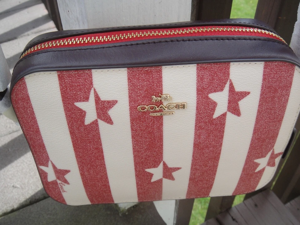 New Coach Star Multi with Stripes Mini Camera CrossBody Bag.$228.00.AUTHENTIC!