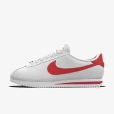 Men's Nike Cortez Leather White University Red Authentic Nike ID All Sizes