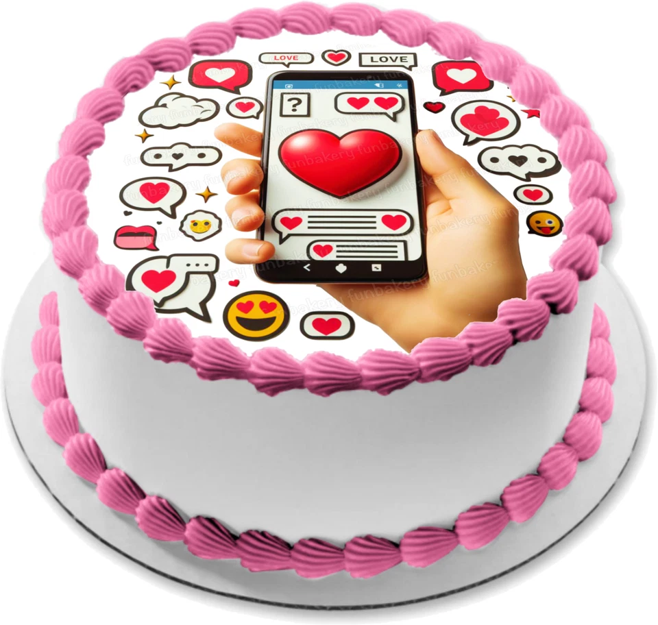 Handy Tortenaufleger Party Muffin Deko Geburtstag essbar Social Media teenager - Bild 2 von 4