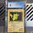 Pokémon TCG Lt. Surge's Pikachu 1st Edition Gym Heroes 81/132 Graded CGC 9 MINT