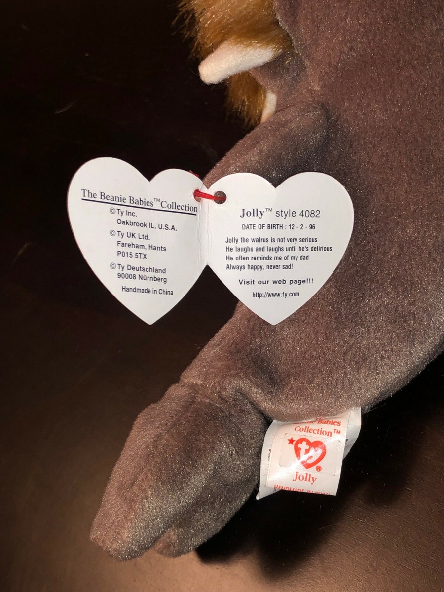EXTREMELY RARE 1996 Ty Beanie Babies JOLLY Walrus MANY TAG Errors