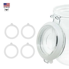 4 Piece Rubber Seal Ring for Glass Jars, Airtight Silicone Replacement Gasket 4 Piece Rubber Seal Ring for Glass Jars, Airtight Silicone Replacement Gasket - Image 1