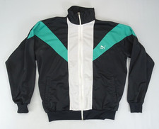 Vintage Puma Mens Sz Large Colorblock Black Zip Up Track Jacket Sport Logo 90s