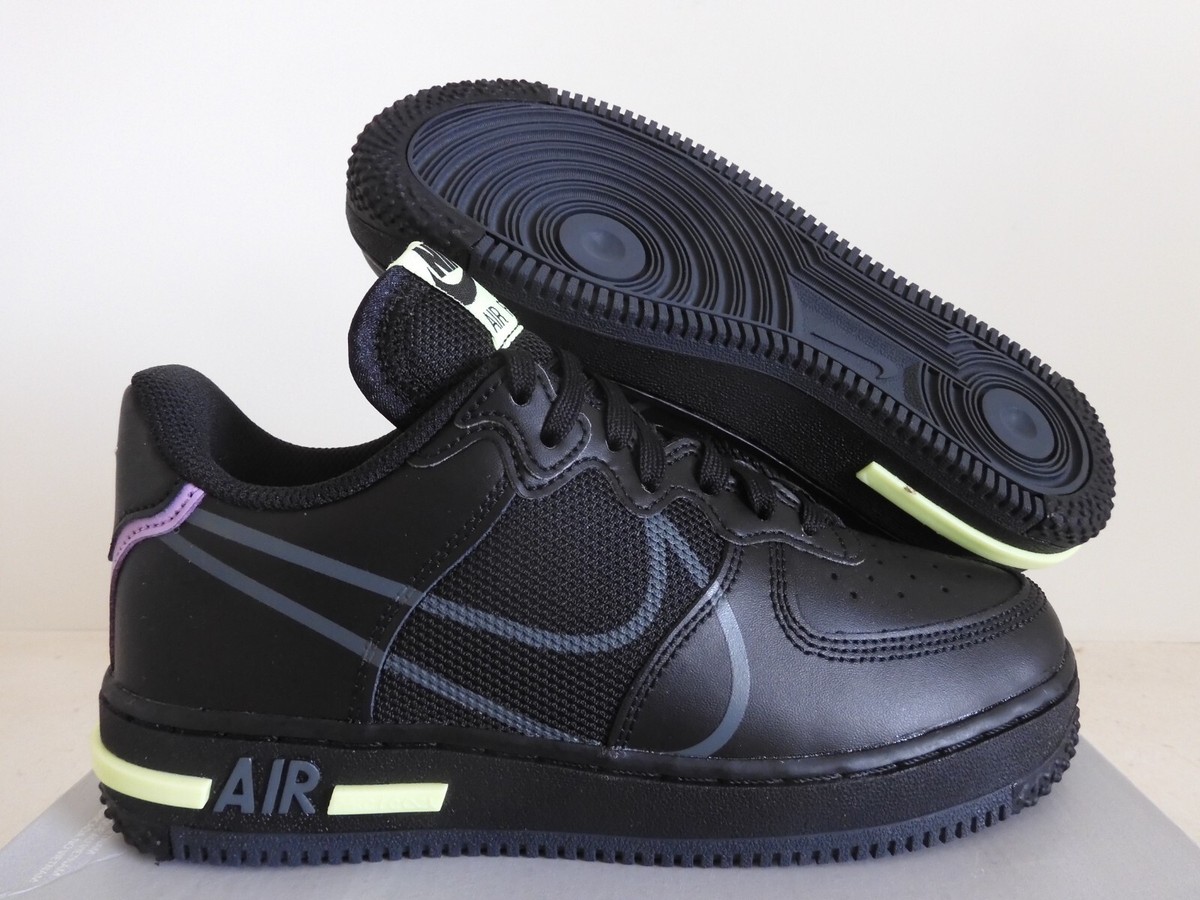 在庫文の必須!★AIR FORCE 1 REACT BLACK VIOLET STAR NIKE AIR FORCE 1 REACT (GS) BLACK-VIOLET STAR SZ 6Y-WOMENS