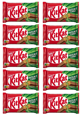 10x41.5G NESTLE KITKAT KIT KAT - HAZELNUT- 4 FINGERS -CRUNCHY BAR