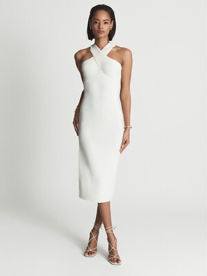 reiss knitted bodycon dress Reiss Knitted Bodycon Dress in White