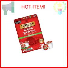 Twinings Decaffeinated English Breakfast Black Tea K-Cup Pods for Keurig, 24 Cou