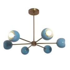 Six Light eyeball Shade Brass Sputnik Handmade Ceiling Light Chandelier Pinwheel