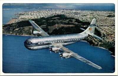 Postcard. Pan-Am World Airways The Double Decked Strato Clipper. AV.