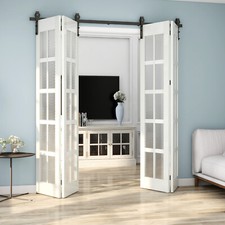 1M-4M Dwufold Drzwi stodoły Okucia Zestaw torów przesuwnych Heavy Duty, stal węglowa