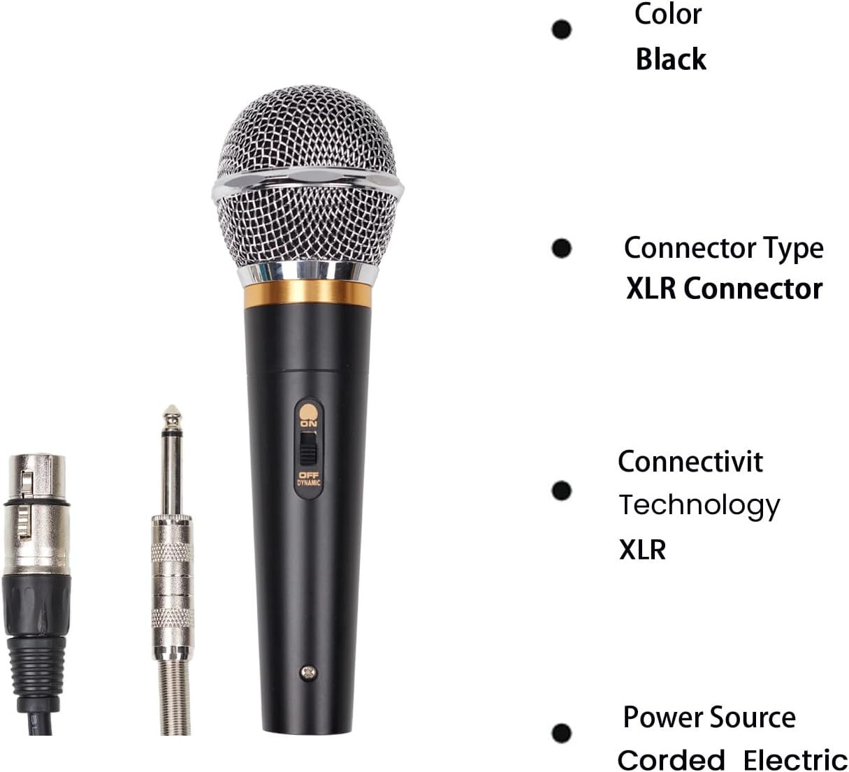 Dynamic Vocal Microphone for Karaoke Speaker,Wired Handheld Mic with on