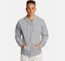 NWT Hanes EcoSmart Grey Mens Soft Full-Zip Fleece Hoodie Size Small