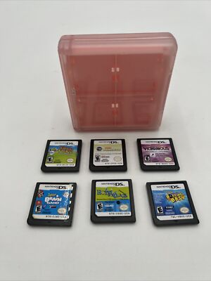 Nintendo DS Lot of 6 Games Only (Boating Bash, Hotel Dogs, Brain Trainer etc