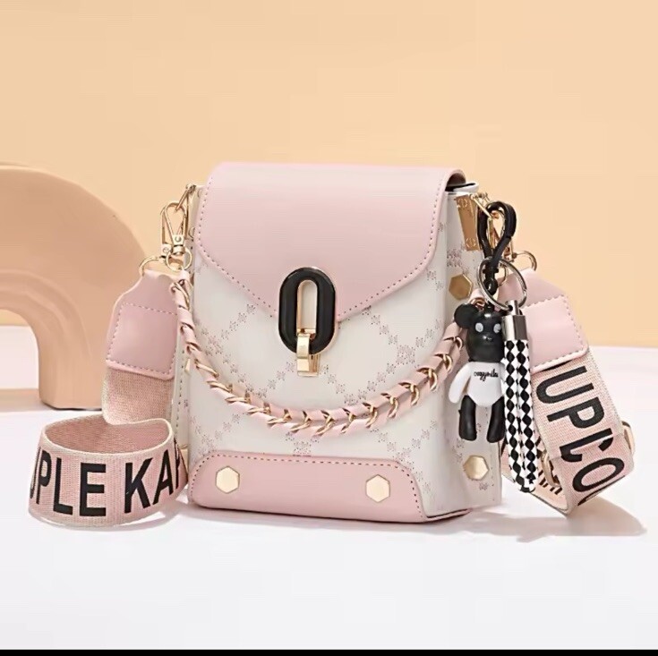 Fashion Letter Crossbody Bag Korean Simple Bear Wide Women's