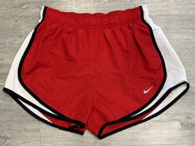 NIKE Women's Dri-Fit Running Shorts Red, White, Black Lined Size S Small 