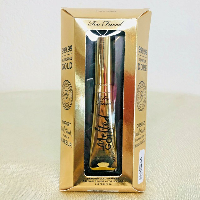 Too Faced Liquified Gold Lip Gloss Melted Glamorous Gold 0.24oz