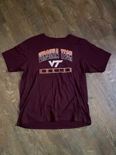 Virginia Tech Hokies VT Shirt Size 2XL Maroon College Logo University Sports