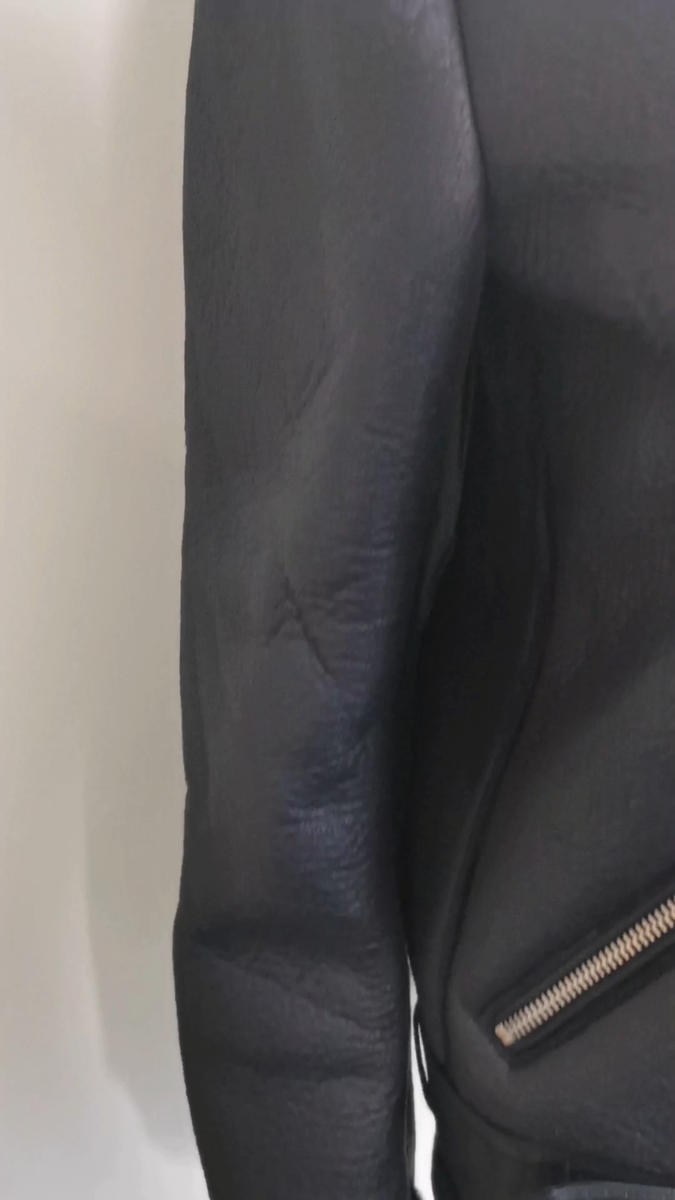 ZARA BLACK FAUX LEATHER SHEARLING FUR DOUBLE FACED BIKER JACKET