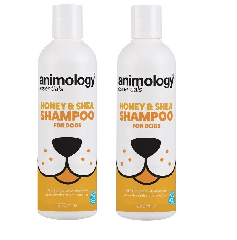 2 x Animology Essentials Honey & Shea Shampoo For Dogs 250ml