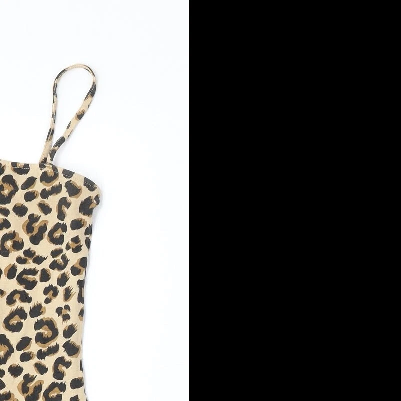 H&M Womens Animal Cotton Blend Bodycon Size 2 - Image 4 of 4