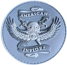 AMERICAN INFIDEL SKULL ACU LIGHT 3D PVC TACTICAL MILITARY HOOK MORALE PATCH