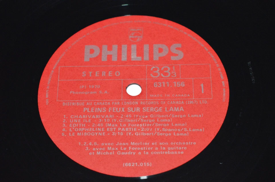 SERGE LAMA Pleins Feux Sur... 2-LP Philips Canada 6621.015 VG+/VG+/VG+ Pop Hits - Image 3 of 4