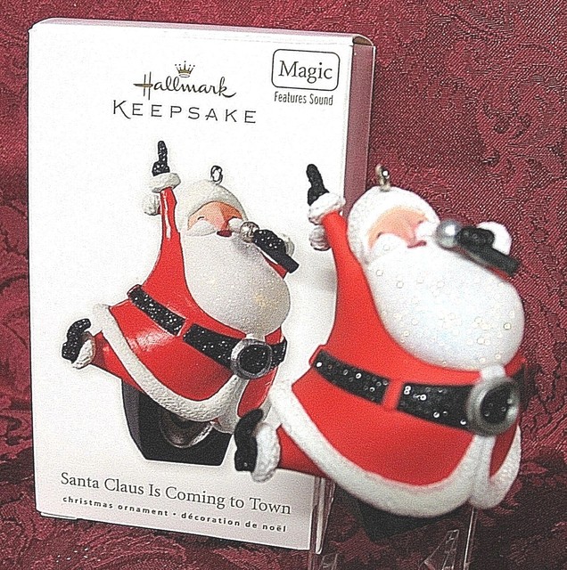 HALLMARK 2010 SOUND ORNAMENTSANTA CLAUS IS COMING TO TOWN eBay