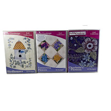 3x New Anita Goodesign Embroidery CDs Connecting Charlottes Flowers / Birdhouse