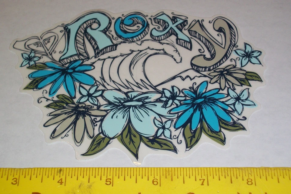 VTG 90's HUGE ROXY HAWAII BEACH GIRL HEART SURF SURFING SKATEBOARD NOS STICKER !
