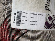 Dazzling Diamond Modern Geometric Rectangle Rug 120 x 170cm Red White Grey