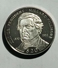 US President Millard Fillmore 1850 - 1853 $20 Silver Coin