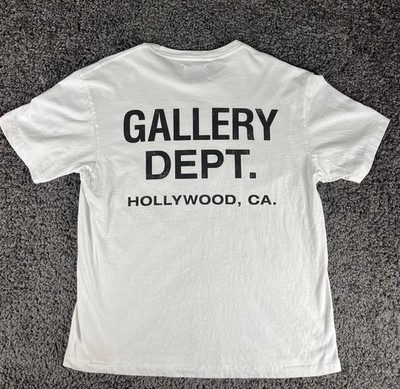 Gallery Dept. Logo White Men's Crew Neck Short Sleeve Cotton T-Shirt M