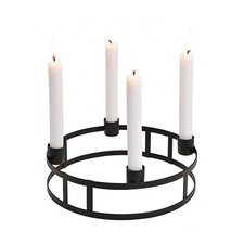 Adventskranz aus Metall in schwarz ca. D25cm Stabkerzen Kranz NEU