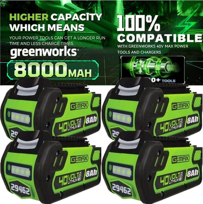 #ad 1 4PACK For Greenworks 40V G Max 8.0Ah Lithium Battery 29472 29462 29252 20202 $147.00